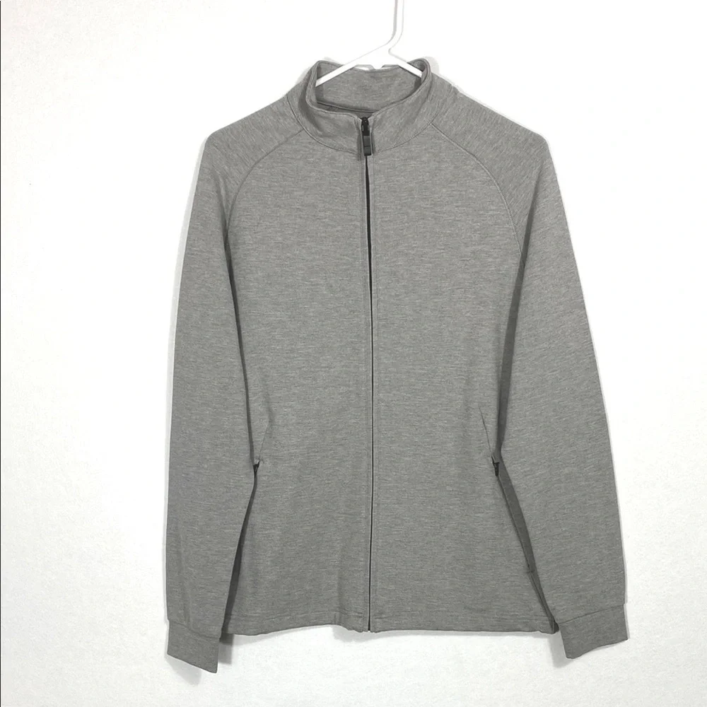 Mizzen + Main Steel Gray Heather Proflex Full Zip Jacket Mens Sz Small